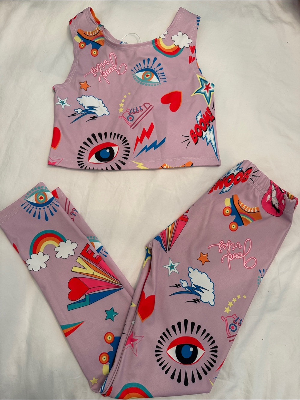 Lola + The Boys Lavender Graphic Tank and Legging Set